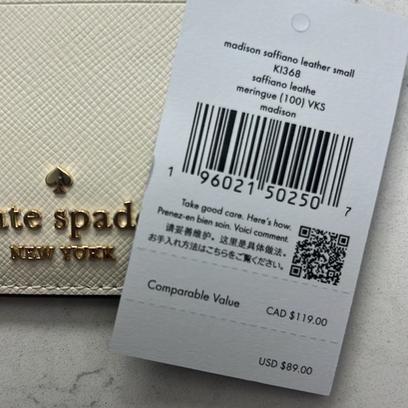 Kaye Spade Madison small clip card holder color meringue - Picture 3 of 3
